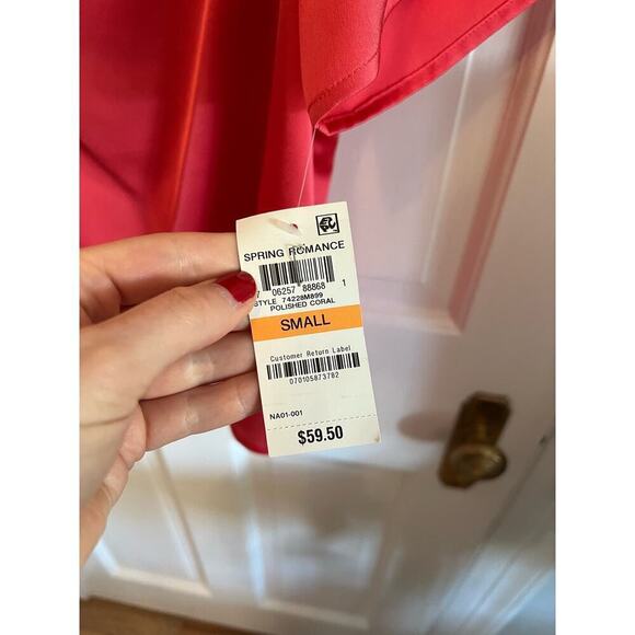 NWT International Concepts Satin Pink Oversized Blouse Top Women's S Holiday - Picture 3 of 8